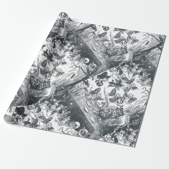 Papel De Regalo El sueño de Kitty de la Fairyland, Louis Wain (Desenrollado)