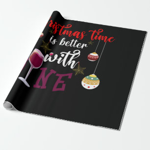 Papel De Regalo El Tiempo De Los navidades Es Mejor Con El Vino