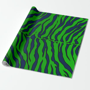 Papel De Regalo El tigre azul y verde raya el estampado de