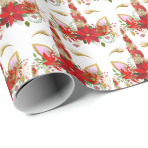 Papel De Regalo El unicornio de Chrismas de los días de fiesta