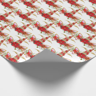 Papel De Regalo El unicornio de Chrismas de los días de fiesta
