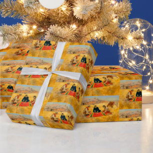 Papel De Regalo El vaquero de la tribu amerindia de China en la pa