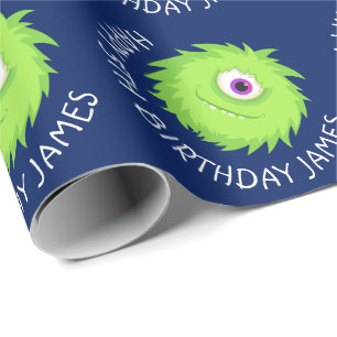 Papel De Regalo El verde azul pequeño personalizado