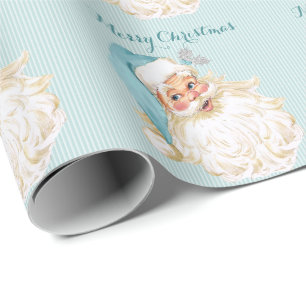 Papel De Regalo El victoriano Vintage Santa Claus Turquoise