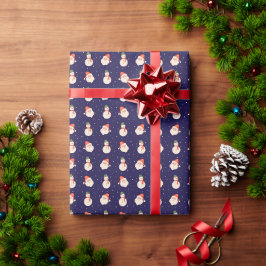 Papel De Regalo El viejo St. Nick y el muñeco de nieve escarpado e