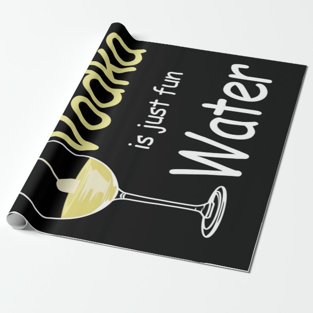 Papel De Regalo El Vodka es sólo agua divertida (Desenrollado)