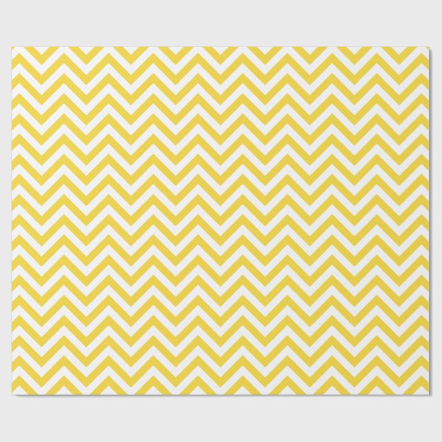 Papel De Regalo El zigzag amarillo y blanco raya el modelo de (Superficie plana)
