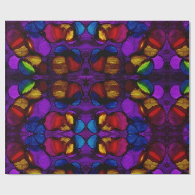 Papel De Regalo Electric Bloom (Superficie plana)