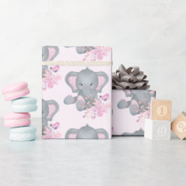 Papel De Regalo Elefante adorable de acuarela