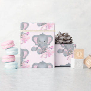 Papel De Regalo Elefante adorable de acuarela