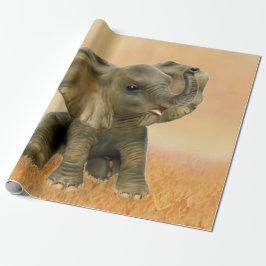 Papel De Regalo Elefante africano hermoso del bebé