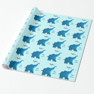 Papel De Regalo elefante azul