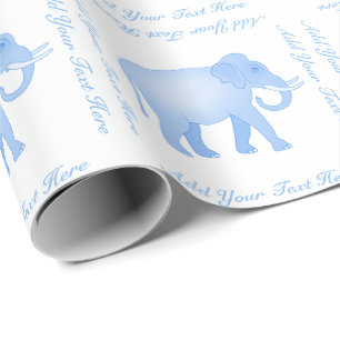 Papel De Regalo Elefante azul - elefante indio - bebé
