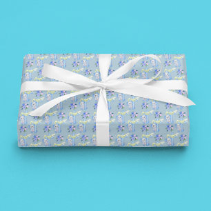 Papel De Regalo Elefante Bebé con Cruz y Paloma Bautismo