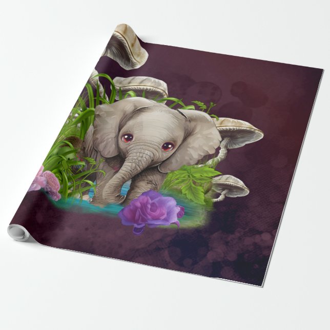 Papel De Regalo Elefante bebé más bonito (Desenrollado)