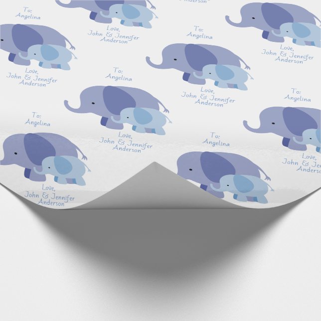 Papel De Regalo Elefante de los azules cielos (Esquina)