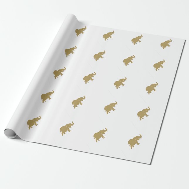 Papel De Regalo Elefante del oro (Desenrollado)