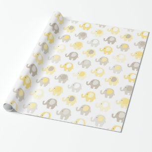 Papel De Regalo Elefante hermoso del amarillo del bebé