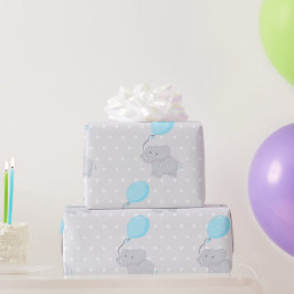 Papel De Regalo Elefante lindo con globo