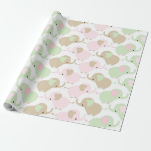 Papel De Regalo Elefante lindo neutral del bebé del género