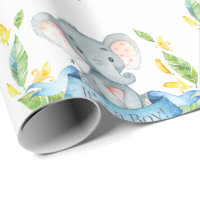 Elefante pequeño azul y gris