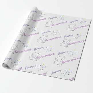Papel De Regalo Elefante Personalizado de cumpleaños con formas co