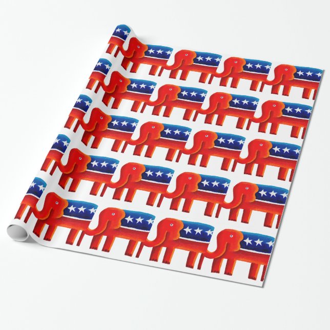 Papel De Regalo Elefante Republicano (Desenrollado)