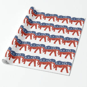 Papel De Regalo elefante republicano purpurina