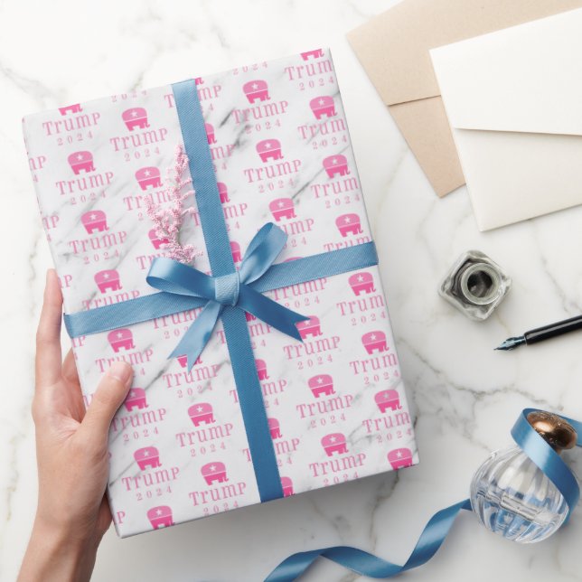 Papel De Regalo Elefante rosa de Trump 2024 (Regalar)