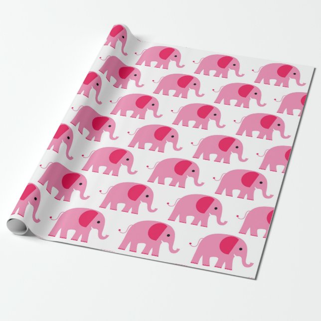 Papel De Regalo Elefante rosado (Desenrollado)