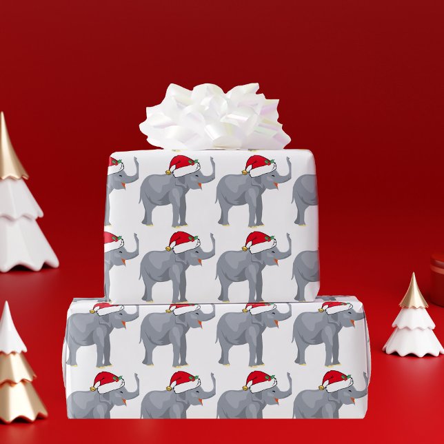 Papel De Regalo Elefante Santa Cute (Subido por el creador)