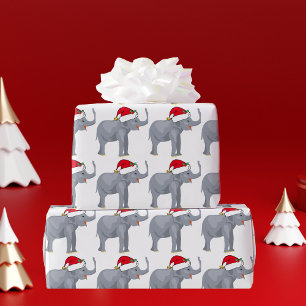Papel De Regalo Elefante Santa del navidad lindo