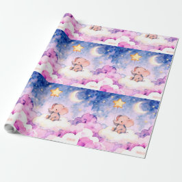 Papel De Regalo Elefante soñador y estrellas gigante rollo de rega