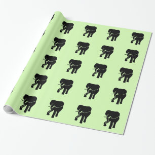 Papel De Regalo Elefante Verde Africano