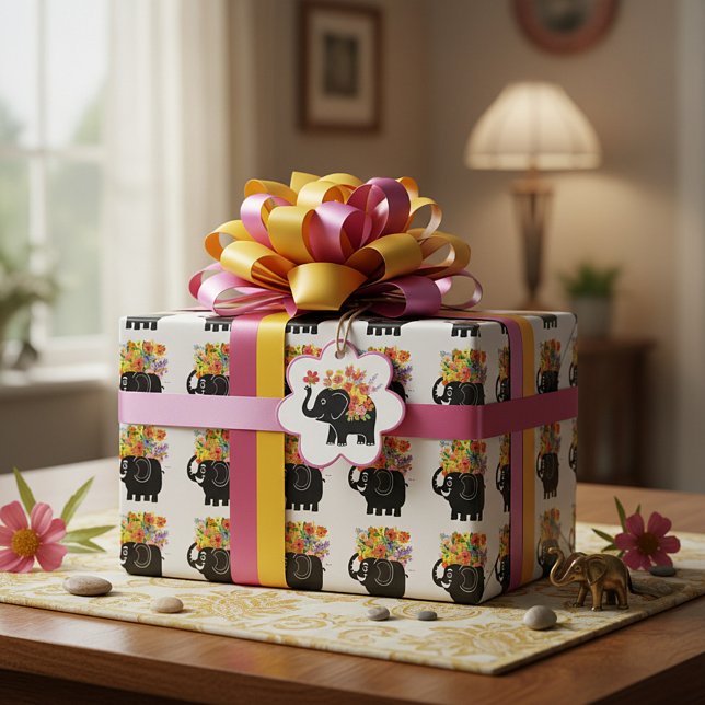 Papel De Regalo Elefante y flores (Subido por el creador)