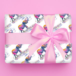 Papel De Regalo Elefantes Coloridos de Acuarela