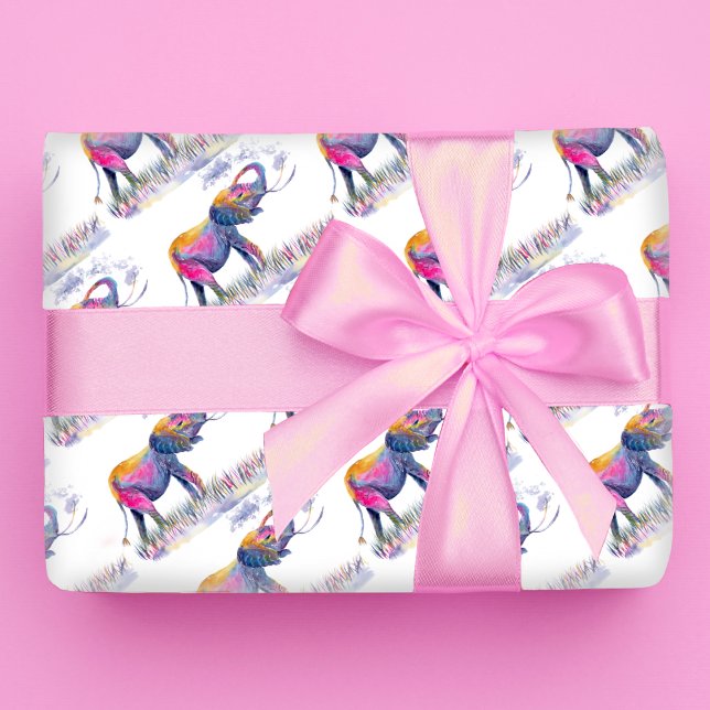 Papel De Regalo Elefantes de color acuático (Subido por el creador)