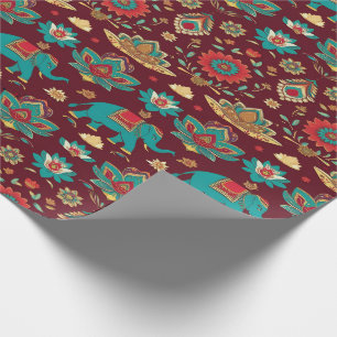 Papel De Regalo Elefantes de la Celebración - Diwali Reverie