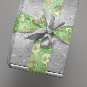 Papel De Regalo Elefantes Metalli Corazones de oro Chica bebé