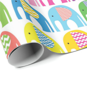 Papel de Regalo - Elefantes Multicolores