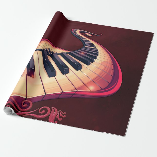Papel De Regalo Elegance in motion, the curved piano (Desenrollado)