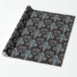 Papel De Regalo Elegancia barroca IV brillante del damasco de