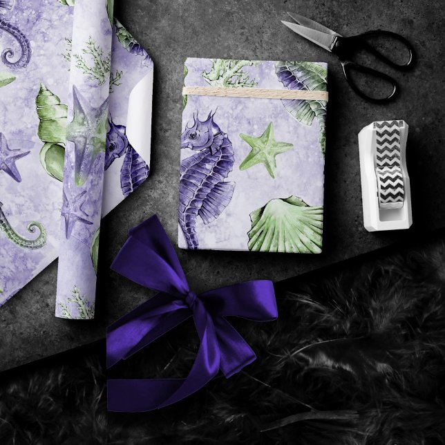 Papel De Regalo Elegancia Costera | Fiesta de Morado y Verde Lima (Subido por el creador)