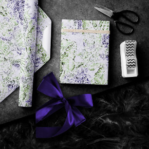 Papel De Regalo Elegancia Costera   Grunge Púrpura y Verde Lima