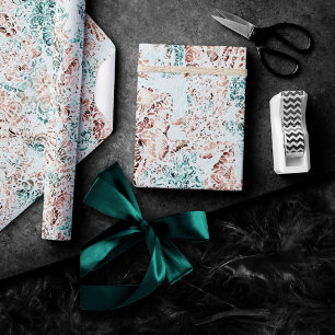 Papel De Regalo Elegancia Costera   Grunge Verde Turquesa y Arreci