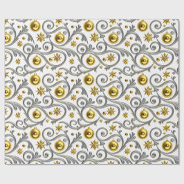 Papel De Regalo Elegancia de remolino de oro y plata
