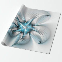 Papel De Regalo Elegancia floral arte contemporáneo abstracto azul