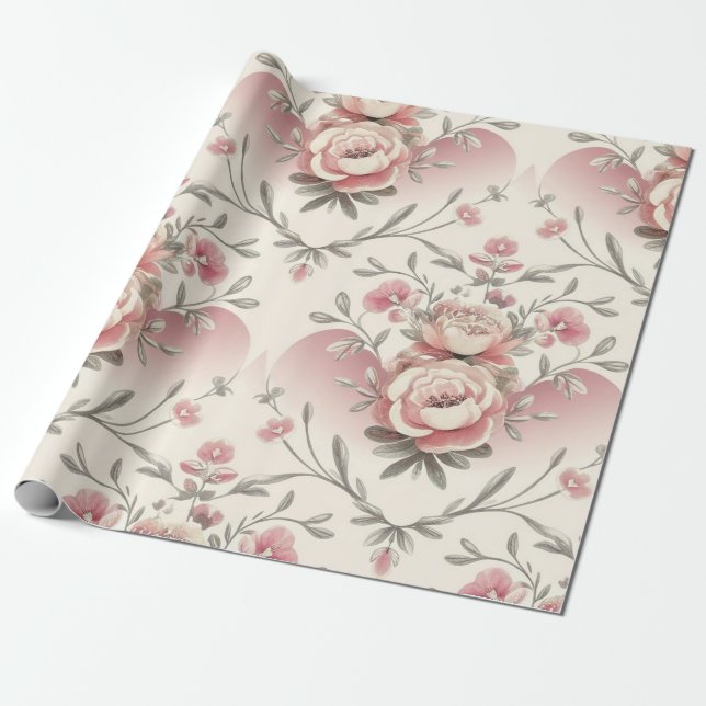 Papel De Regalo Elegancia floral opulenta (Desenrollado)