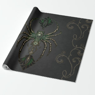 Papel De Regalo Elegancia mecánica, araña en la oscuridad.