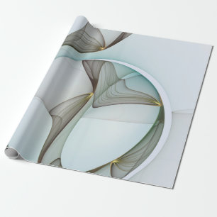 Papel De Regalo Elegancia moderna abstracta turquesa y dorada marr